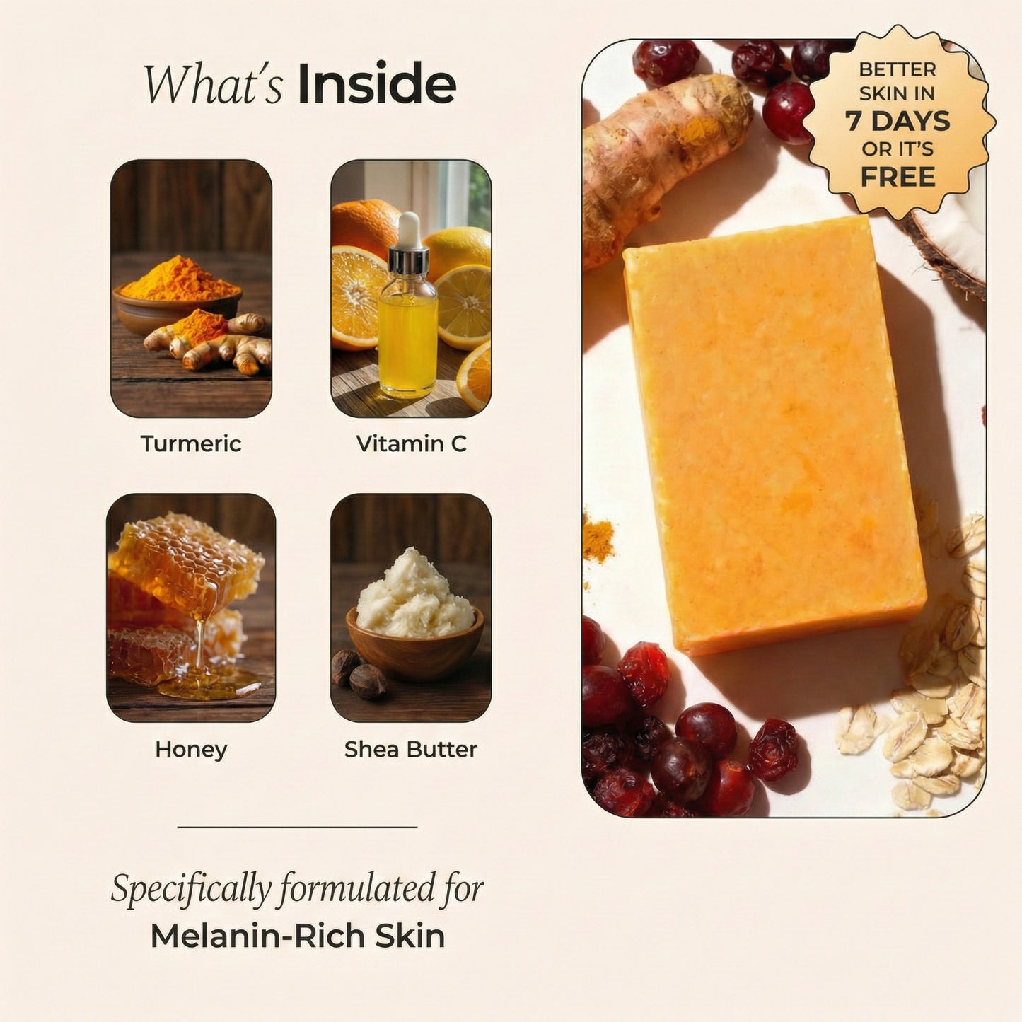 Turmeric Brightening Soap (with Vitamin C, Alpha Arbutin, Oat)